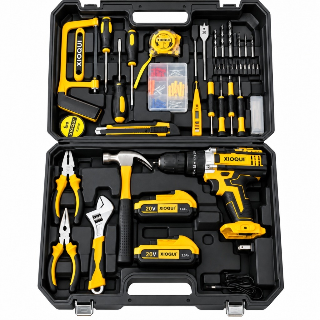 Taladro Percutor Inalámbrico 180V + Kit Profesional de Herramientas